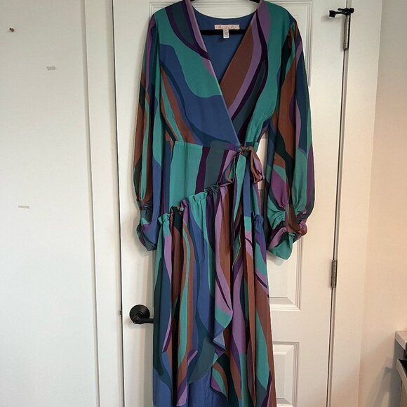 Anthropologie Multi Color Wrap Dress - Picture 1 of 3